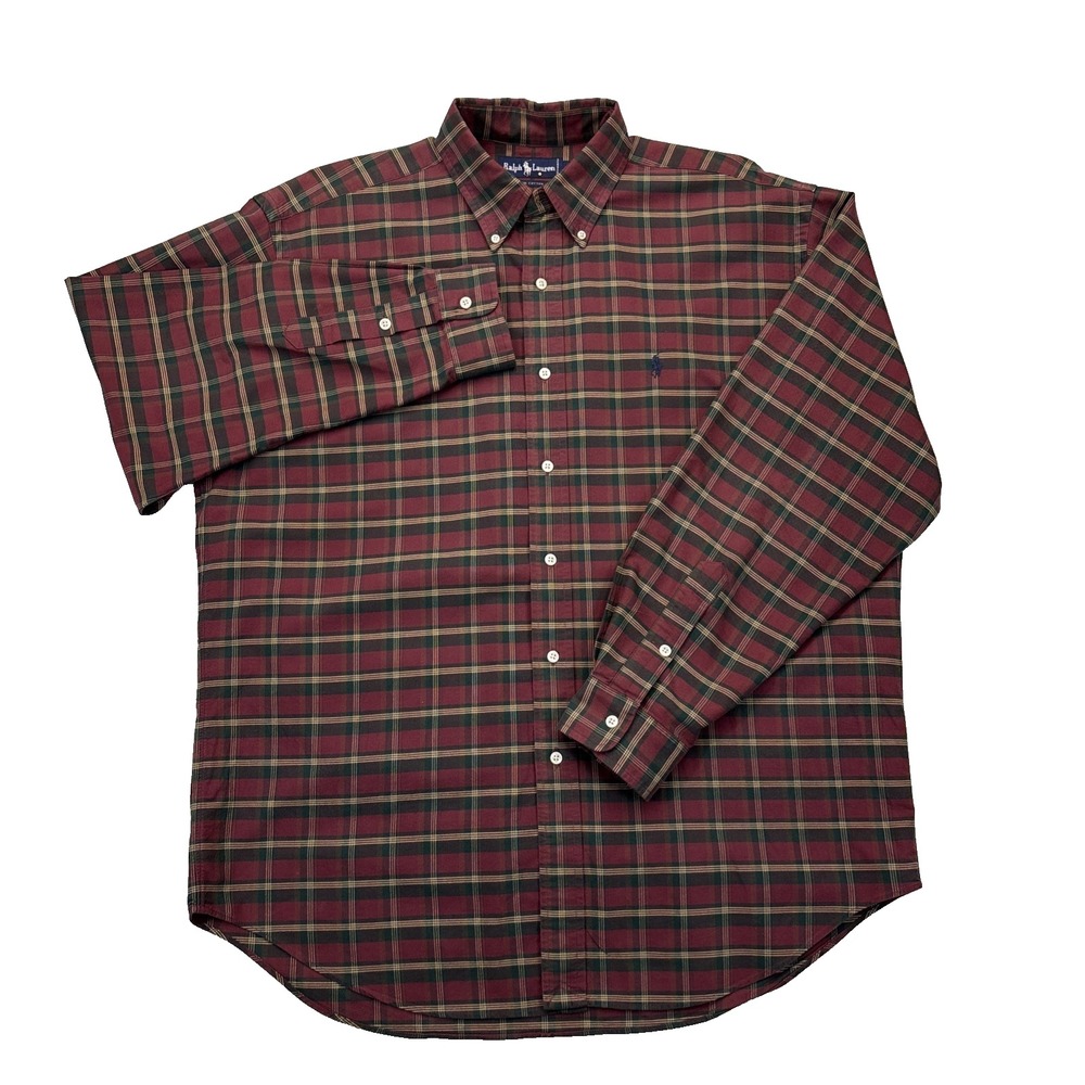 Ralph Lauren Tartan Plaid Button Down Shirt Men's L Preppy Ivy Style